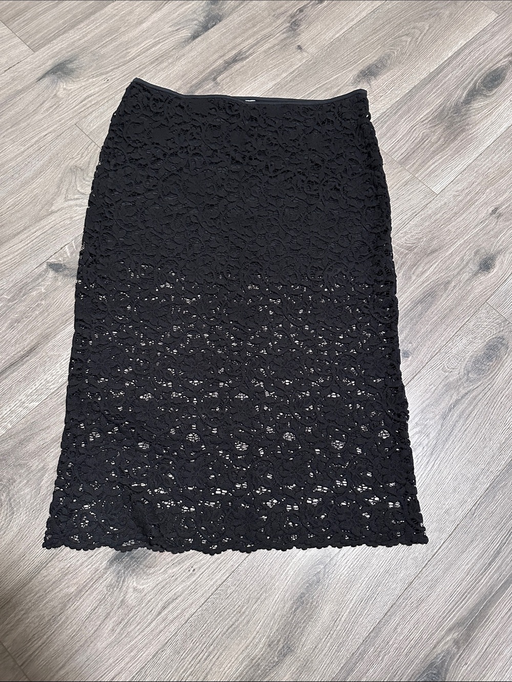 Future Collective Black Floral Lace Pencil Skirt